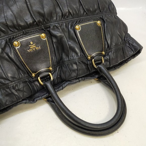 Prada Hand Bag Black Leather - Picture 4 of 9